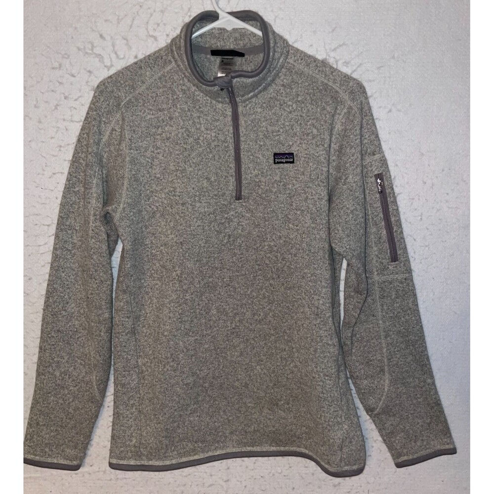 Patagonia Better Sweater Womens Heather Gray 1/4 Zip Fleece Jacket Pullover sz L